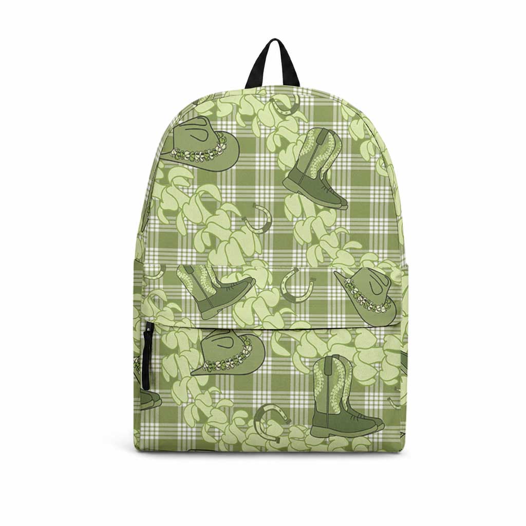 Lime Palaka Hawaii Cowboy Backpack Puakenikeni Lei Paniolo Papale Seamless Vibes LT14 Lime - Polynesian Pride