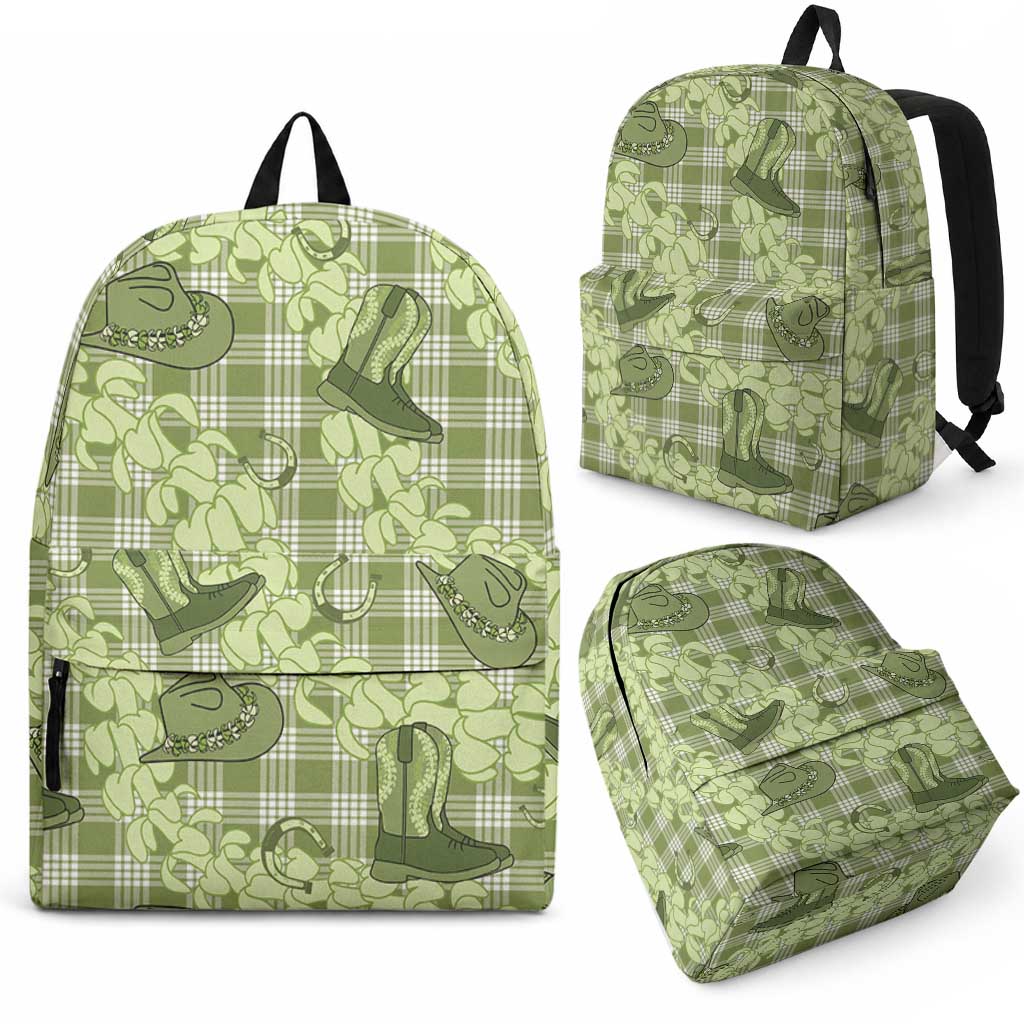 Lime Palaka Hawaii Cowboy Backpack Puakenikeni Lei Paniolo Papale Seamless Vibes LT14 - Polynesian Pride