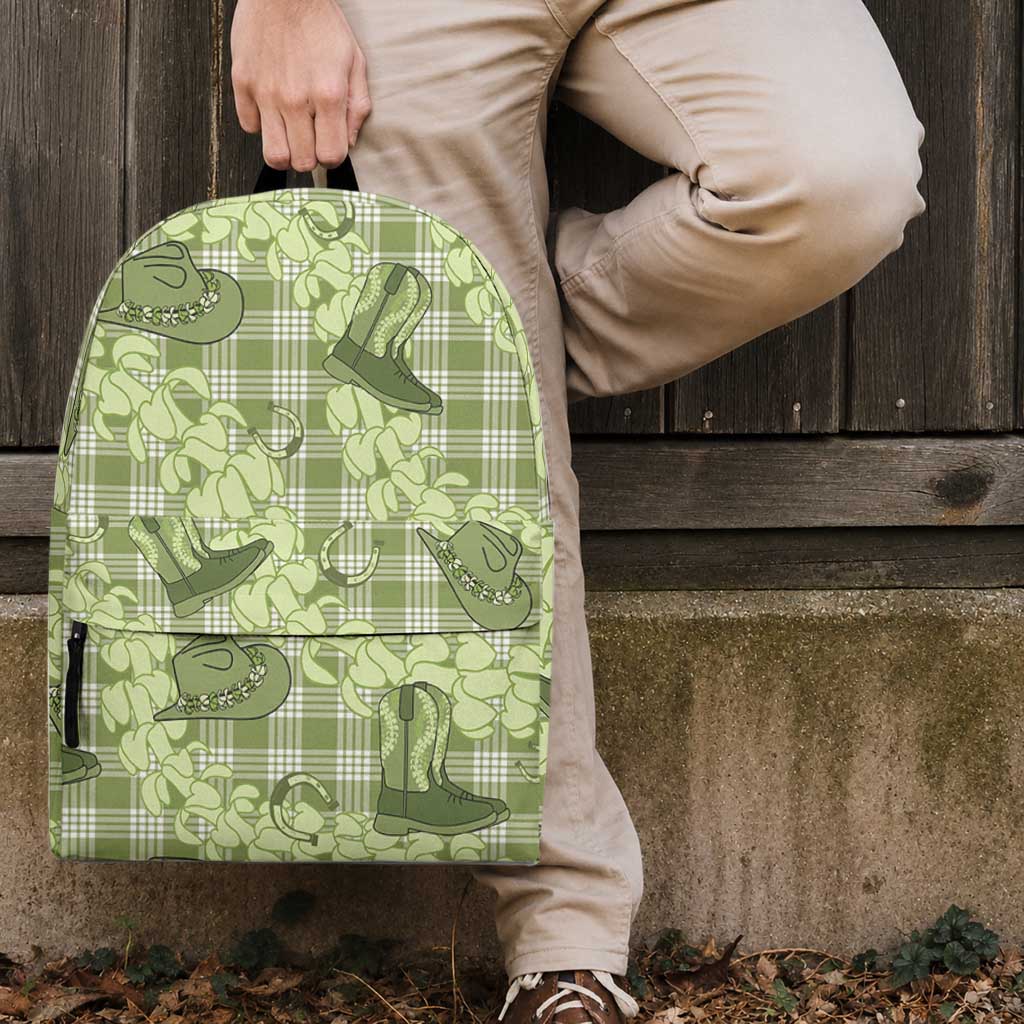 Lime Palaka Hawaii Cowboy Backpack Puakenikeni Lei Paniolo Papale Seamless Vibes LT14 - Polynesian Pride