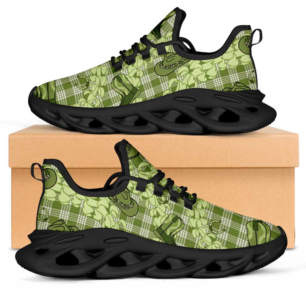 Lime Palaka Hawaii Cowboy Clunky Sneakers Puakenikeni Lei Paniolo Papale Seamless Vibes - Polynesian Pride