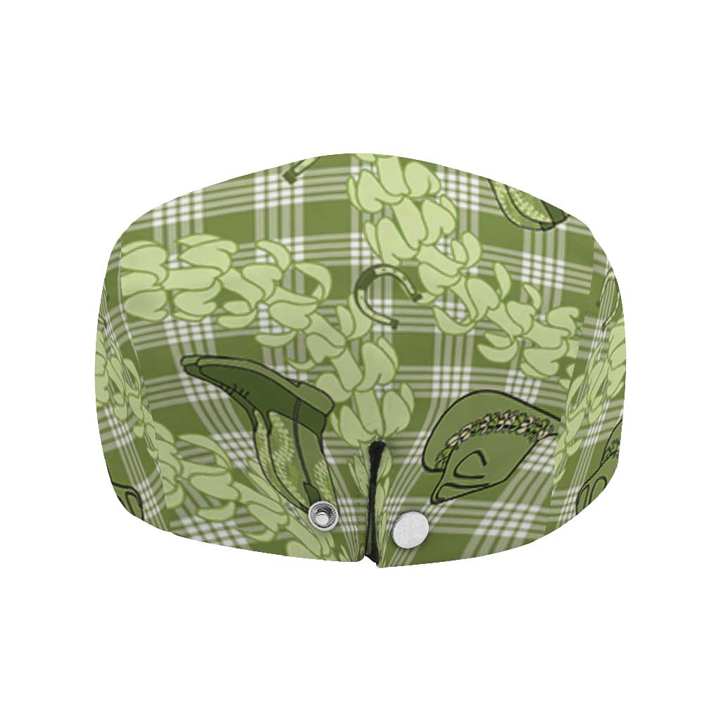 Lime Palaka Hawaii Cowboy Jeff Hat Puakenikeni Lei Paniolo Papale Seamless Vibes - Polynesian Pride