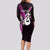 Personalised New Zealand Couples Long Sleeve Bodycon Dress and Long Sleeve Button Shirts Aotearoa Silver Fern With Manaia Maori Unique Pink LT14 - Polynesian Pride