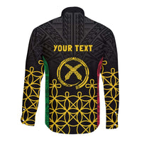 Vanuatu Indipendens Dei Long Sleeve Button Shirt Tribal Sand Drawing - Ver02 LT7