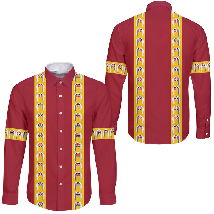 Customer Request - guligos - 12/11/25 - Long Sleeve Button Shirt - Red - LT03