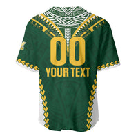 Custom Rugby League Cook Islands Baseball Jersey Tribal Pattern Green Version LT01 - Polynesian Pride