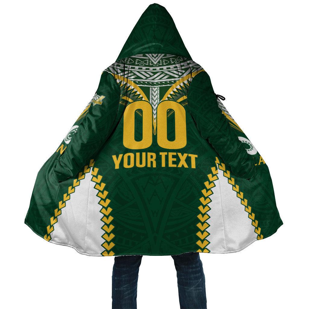 Custom Rugby League Cook Islands Cloak Tribal Pattern Green Version