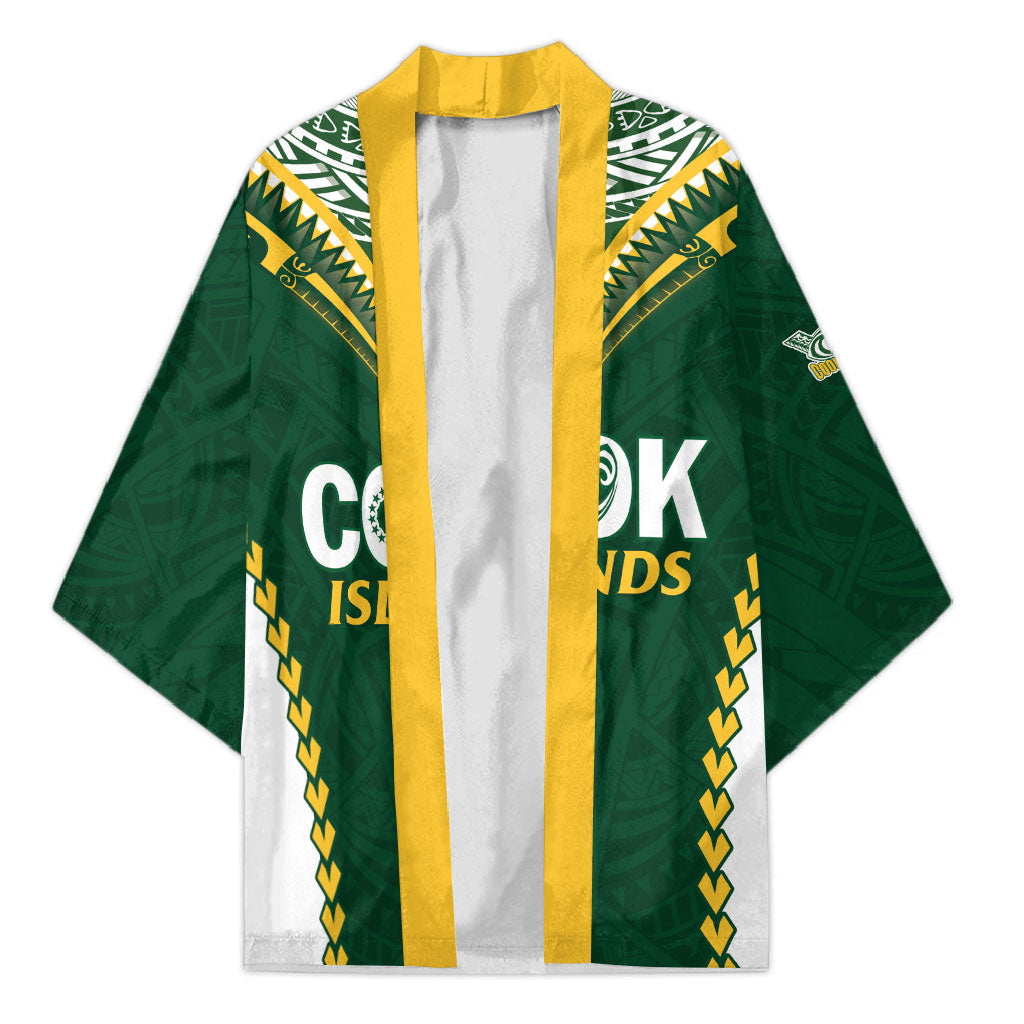 Custom Rugby League Cook Islands Kimono Tribal Pattern Green Version LT01 Unisex Green - Polynesian Pride