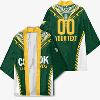 Custom Rugby League Cook Islands Kimono Tribal Pattern Green Version LT01 - Polynesian Pride