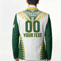 Custom Rugby League Cook Islands Blazer Tribal Pattern White Version LT01 - Polynesian Pride