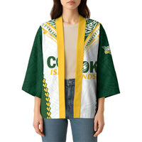 Custom Rugby League Cook Islands Kimono Tribal Pattern White Version LT01 - Polynesian Pride