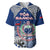 Custom Samoa Rugby Baseball Jersey Toa Samoa Myriad Patterns LT01 Blue - Polynesian Pride