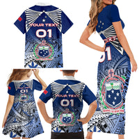 Custom Samoa Rugby Family Matching Short Sleeve Bodycon Dress and Hawaiian Shirt Toa Samoa Myriad Patterns LT01 - Polynesian Pride