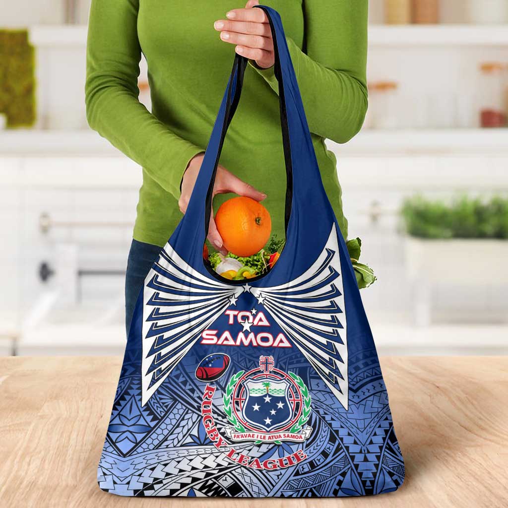 Custom Samoa Rugby Grocery Bag Toa Samoa Myriad Patterns