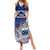 Custom Samoa Rugby Summer Maxi Dress Toa Samoa Myriad Patterns LT01 Women Blue - Polynesian Pride