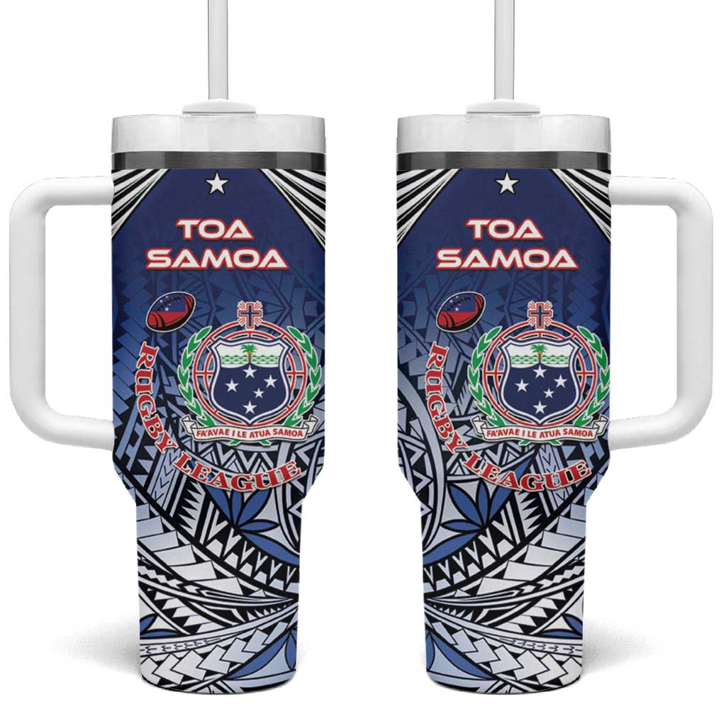 Samoa Rugby Tumbler With Handle Toa Samoa Myriad Patterns