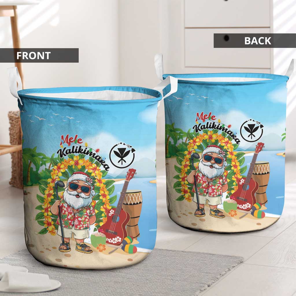 Hawaii Golf Christmas Laundry Basket Mele Kalikimaka Funny Golfer Santa - Polynesian Pride