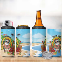 Personalized Hawaii Golf Christmas 4 in 1 Can Cooler Tumbler Mele Kalikimaka Funny Golfer Santa - Polynesian Pride