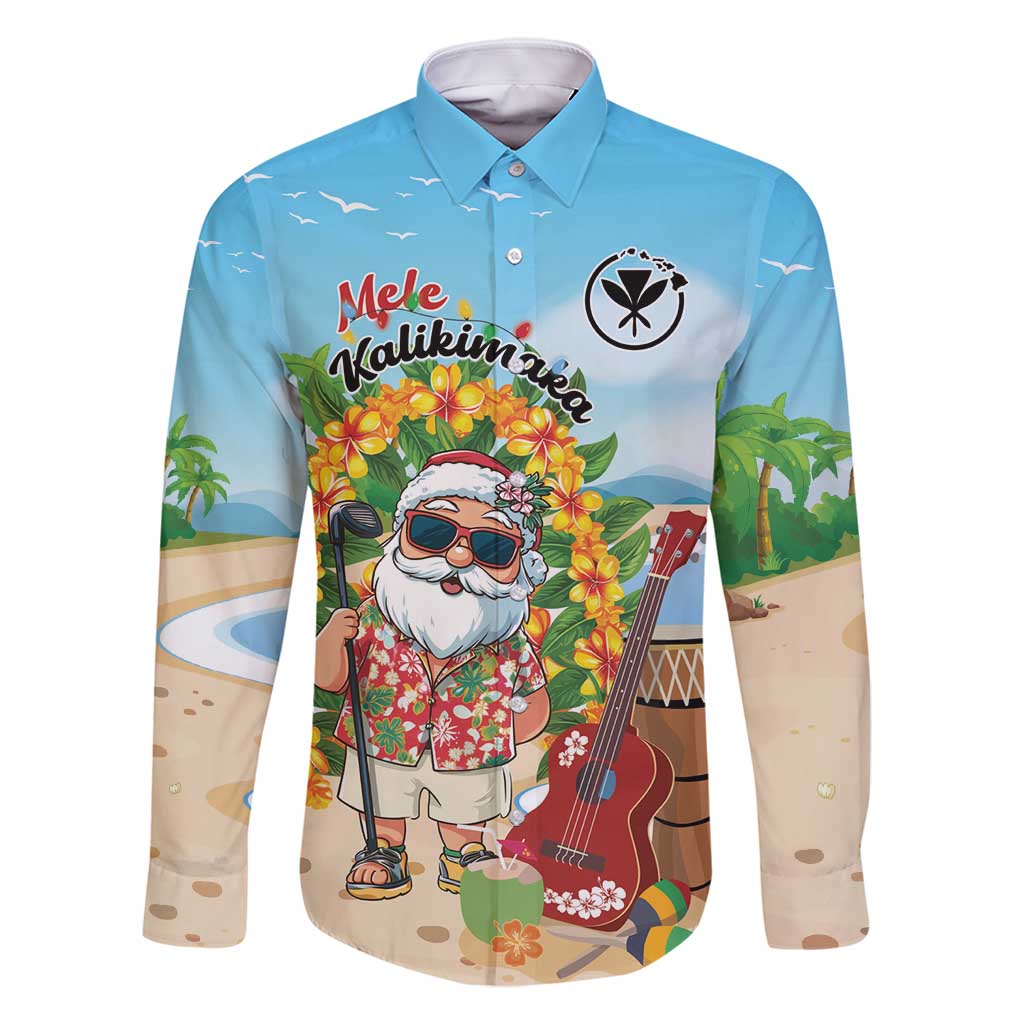 Personalized Hawaii Golf Christmas Family Matching Mermaid Dress and Hawaiian Shirt Mele Kalikimaka Funny Golfer Santa - Polynesian Pride