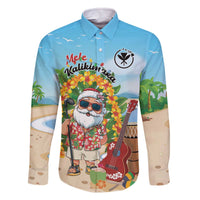 Personalized Hawaii Golf Christmas Family Matching Off The Shoulder Long Sleeve Dress and Hawaiian Shirt Mele Kalikimaka Funny Golfer Santa - Polynesian Pride