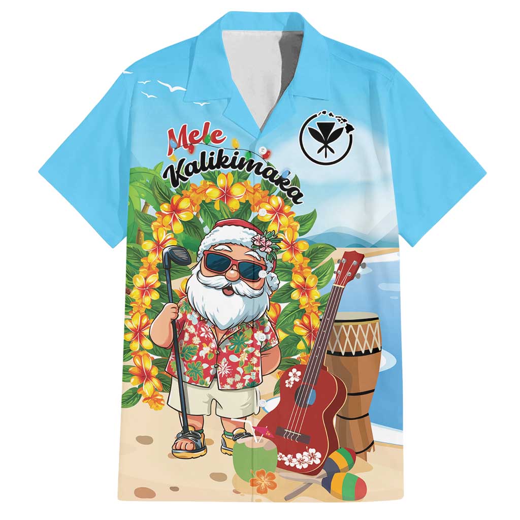 Personalized Hawaii Golf Christmas Family Matching Off Shoulder Maxi Dress and Hawaiian Shirt Mele Kalikimaka Funny Golfer Santa - Polynesian Pride