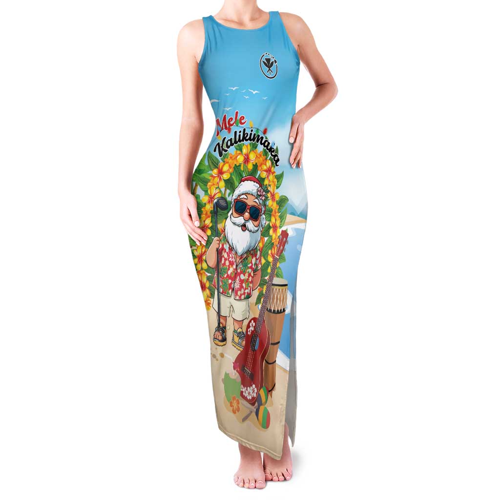 Personalized Hawaii Golf Christmas Family Matching Tank Maxi Dress and Hawaiian Shirt Mele Kalikimaka Funny Golfer Santa - Polynesian Pride