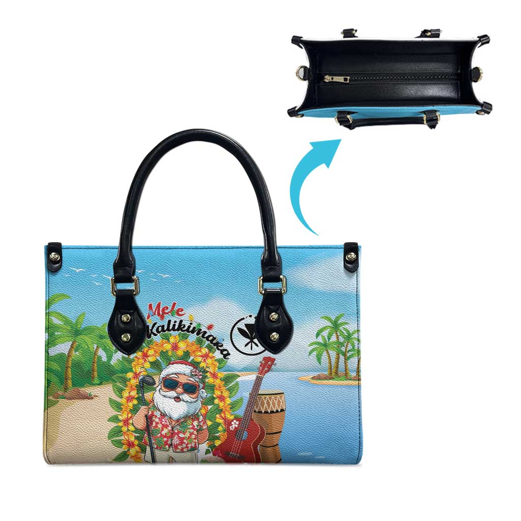 Hawaii Golf Christmas Leather Bag Mele Kalikimaka Funny Golfer Santa - Polynesian Pride