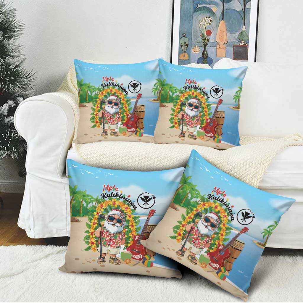 Hawaii Golf Christmas Pillow Cover Mele Kalikimaka Funny Golfer Santa - Polynesian Pride