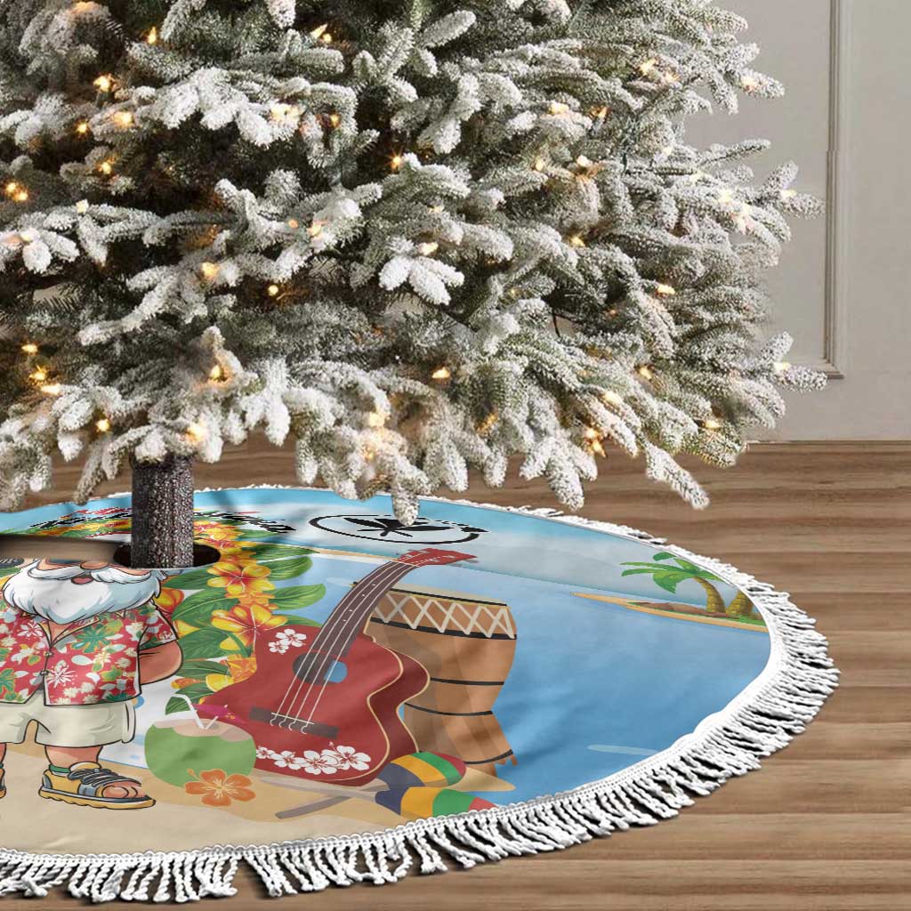 Hawaii Golf Christmas Tree Skirt Mele Kalikimaka Funny Golfer Santa - Polynesian Pride