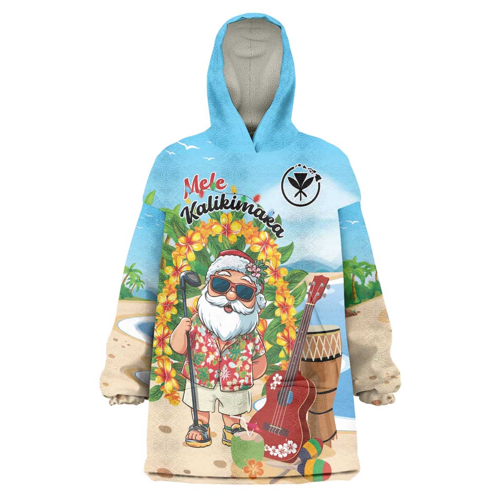 Personalized Hawaii Golf Christmas Wearable Blanket Hoodie Mele Kalikimaka Funny Golfer Santa - Polynesian Pride