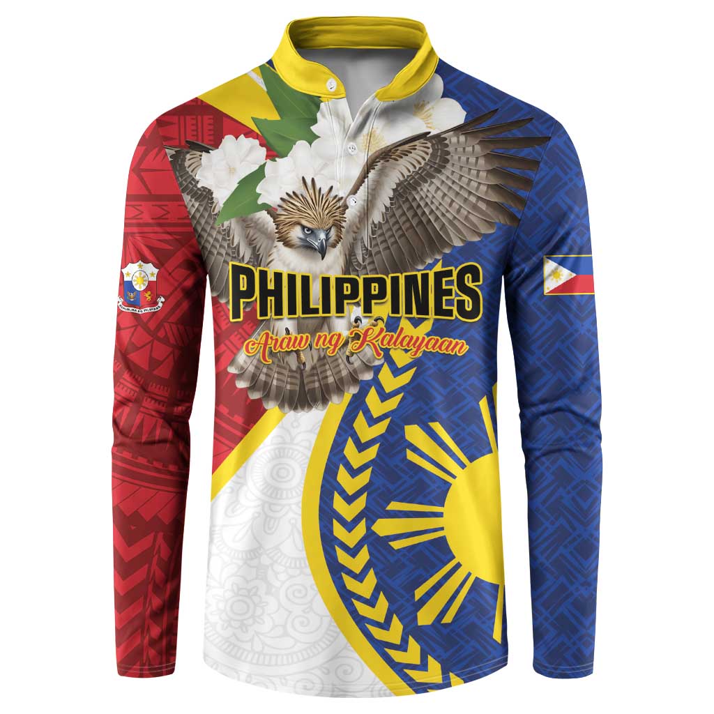 Personalized Philippines Button Sweatshirt Filipino Araw ng Kalayaan LT01 Multicolor - Polynesian Pride