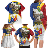 Personalized Philippines Family Matching Long Sleeve Bodycon Dress and Hawaiian Shirt Filipino Araw ng Kalayaan