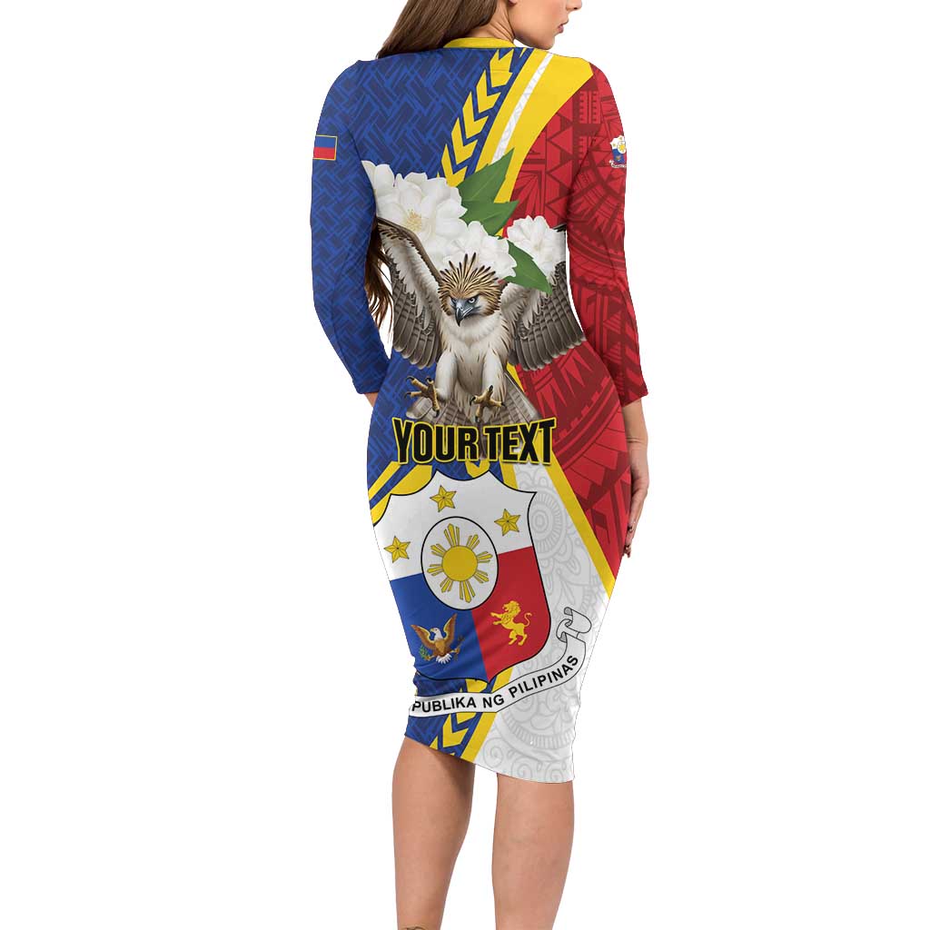 Personalized Philippines Family Matching Long Sleeve Bodycon Dress and Hawaiian Shirt Filipino Araw ng Kalayaan