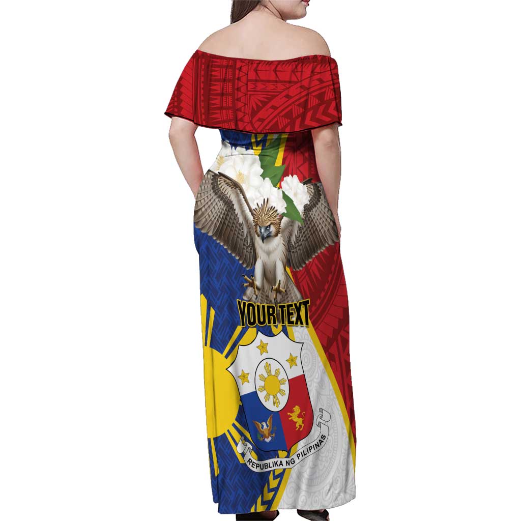 Personalized Philippines Family Matching Off Shoulder Maxi Dress and Hawaiian Shirt Filipino Araw ng Kalayaan