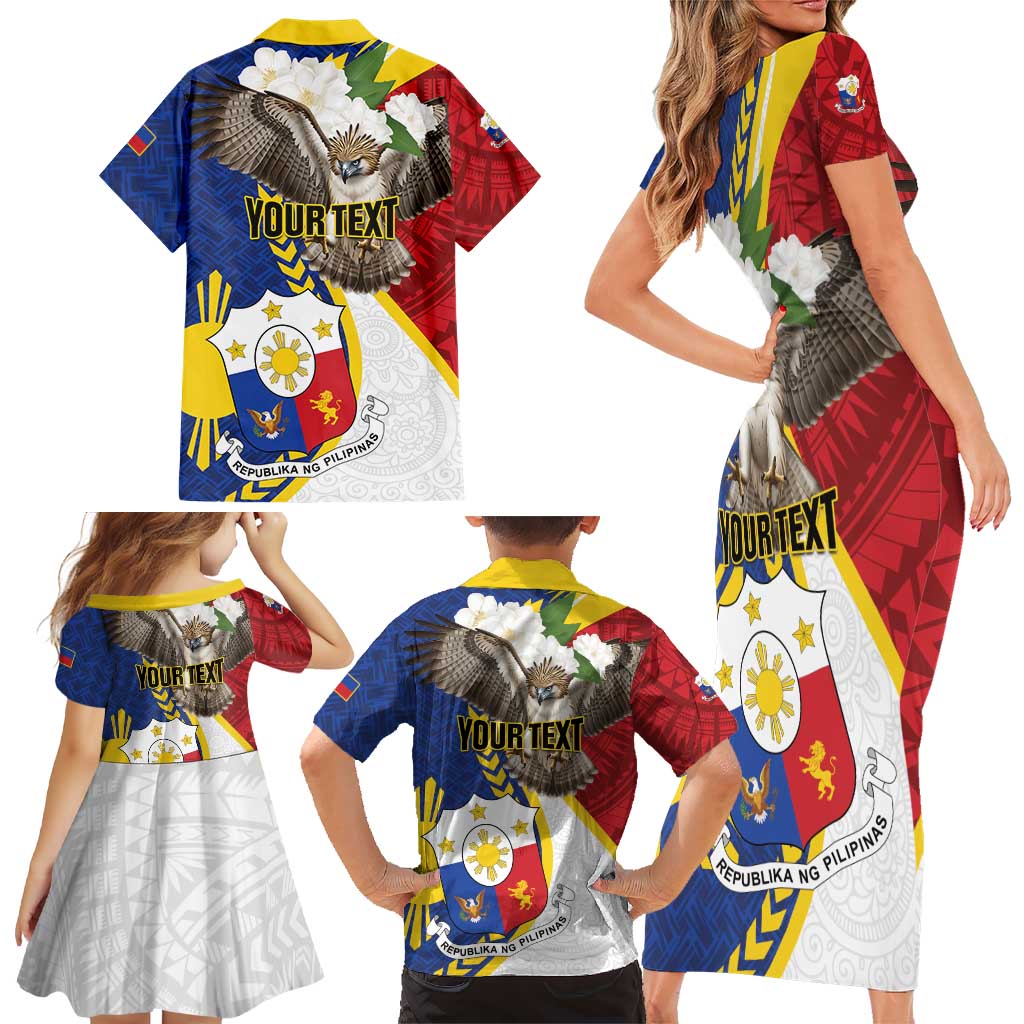 Personalized Philippines Family Matching Short Sleeve Bodycon Dress and Hawaiian Shirt Filipino Araw ng Kalayaan
