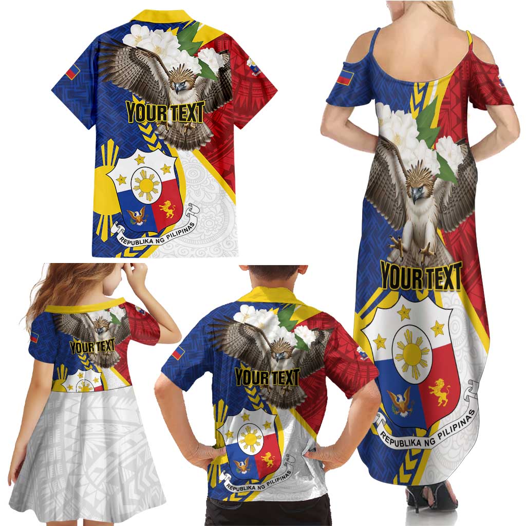 Personalized Philippines Family Matching Summer Maxi Dress and Hawaiian Shirt Filipino Araw ng Kalayaan