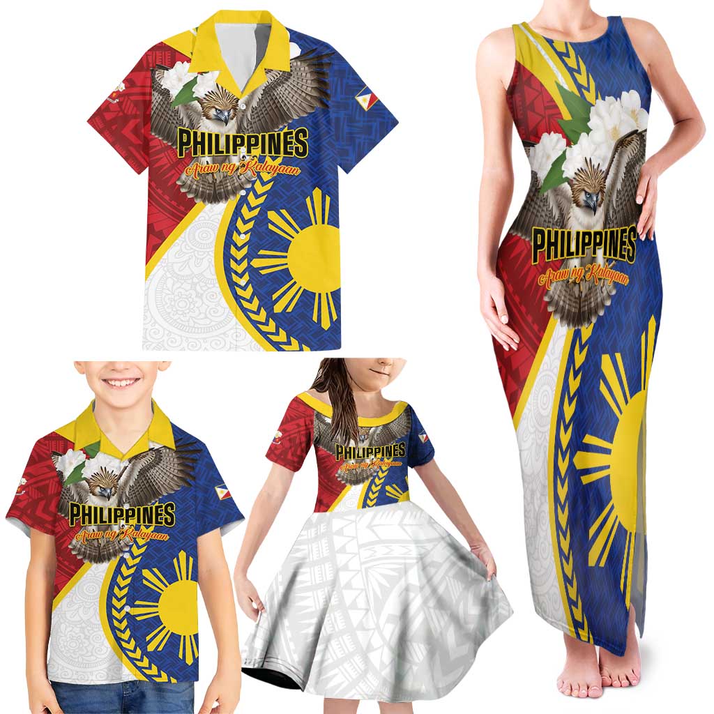 Personalized Philippines Family Matching Tank Maxi Dress and Hawaiian Shirt Filipino Araw ng Kalayaan LT01 - Polynesian Pride