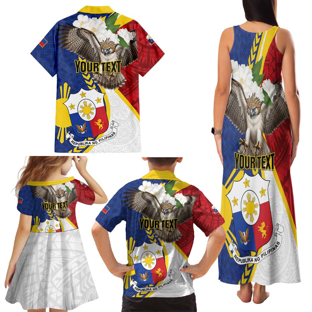 Personalized Philippines Family Matching Tank Maxi Dress and Hawaiian Shirt Filipino Araw ng Kalayaan