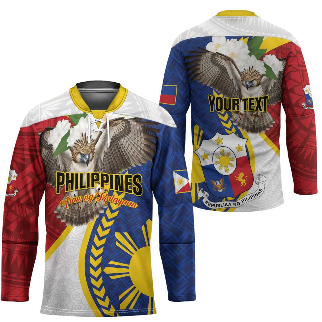 Personalized Philippines Hockey Jersey Filipino Araw ng Kalayaan LT01 - Polynesian Pride