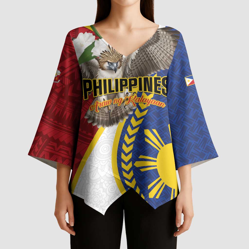 Personalized Philippines Kimono Sleeve Blouse Filipino Araw ng Kalayaan LT01 - Polynesian Pride