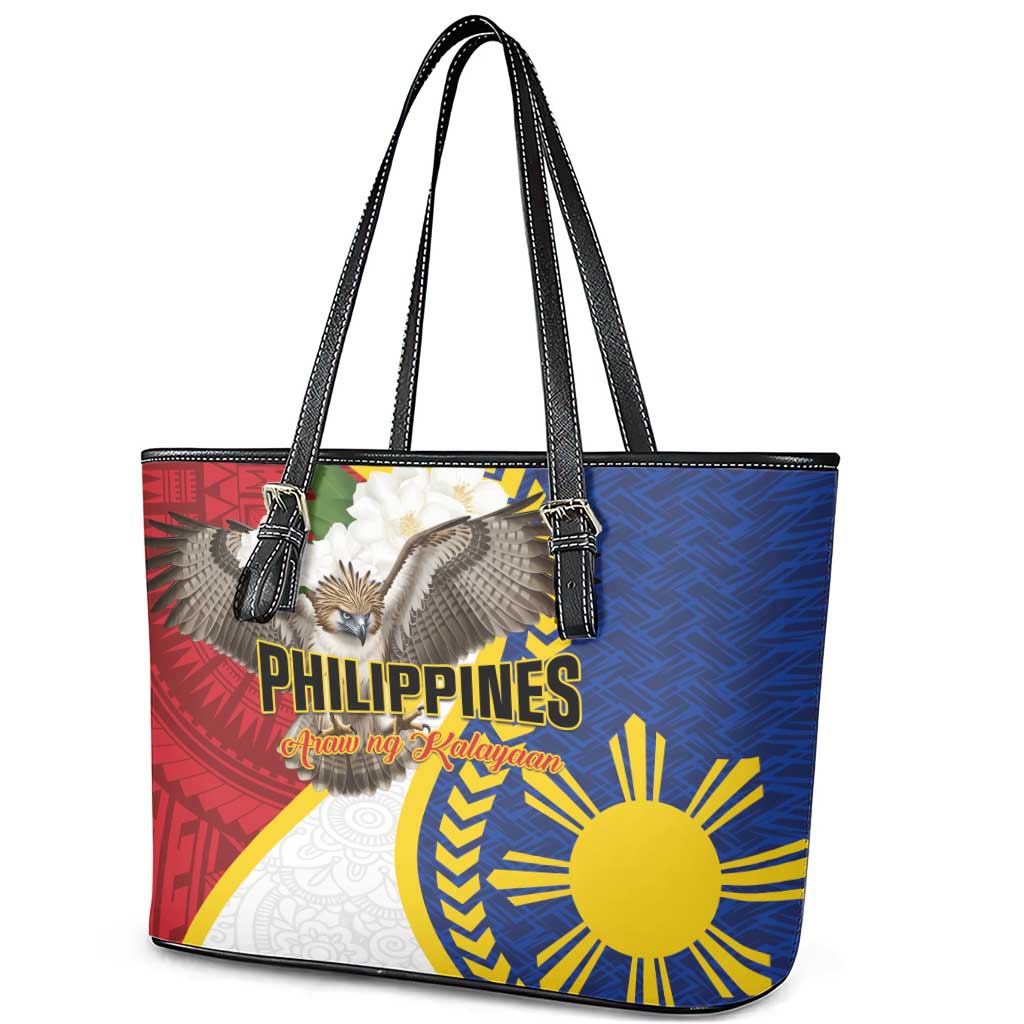 Philippines Leather Tote Bag Filipino Araw ng Kalayaan LT01 - Polynesian Pride