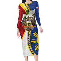 Personalized Philippines Long Sleeve Bodycon Dress Filipino Araw ng Kalayaan LT01 Long Dress Multicolor - Polynesian Pride