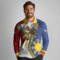 Personalized Philippines Long Sleeve Polo Shirt Filipino Araw ng Kalayaan LT01 - Polynesian Pride