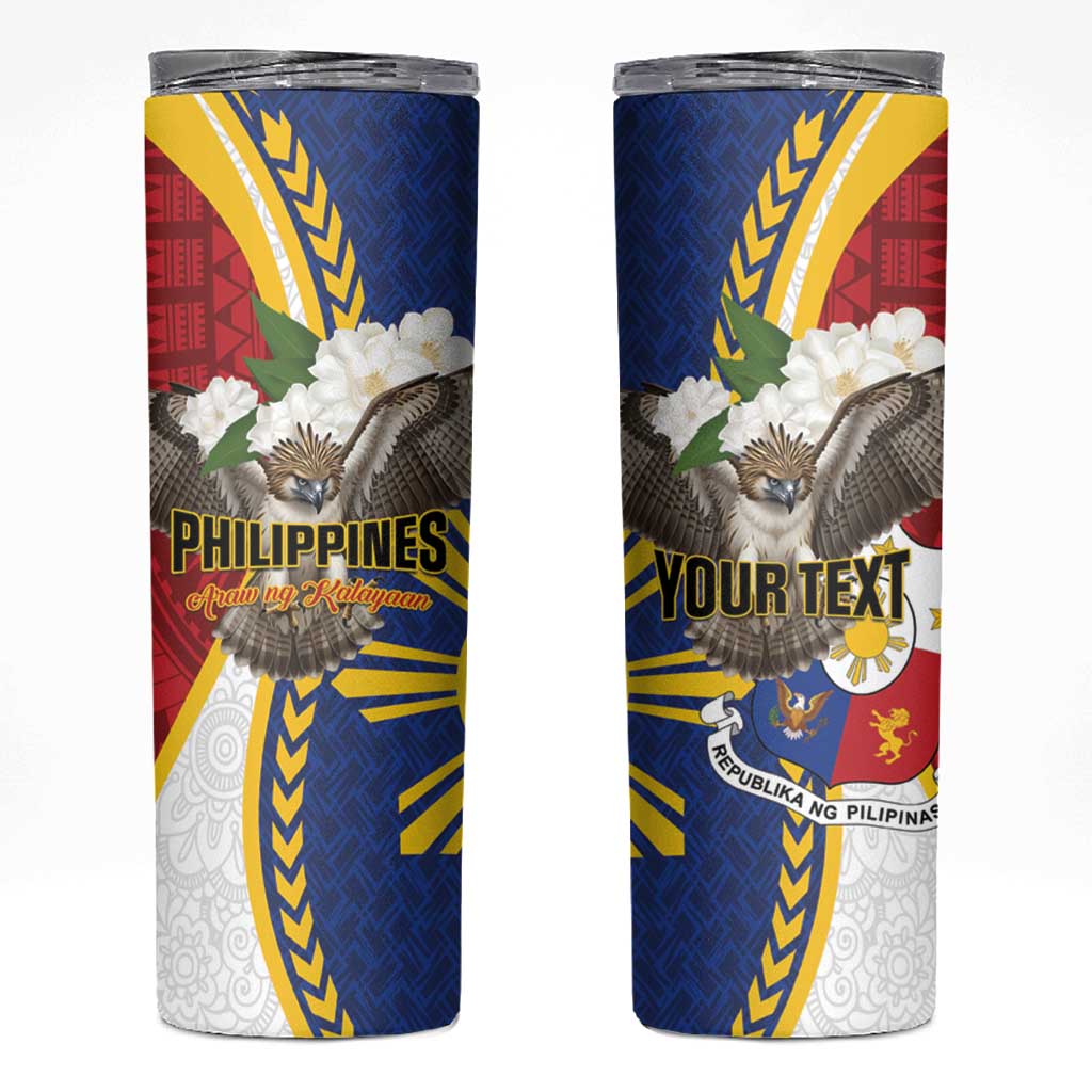 Personalized Philippines Skinny Tumbler Filipino Araw ng Kalayaan LT01 Multicolor - Polynesian Pride