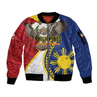 Personalized Philippines Sleeve Zip Bomber Jacket Filipino Araw ng Kalayaan