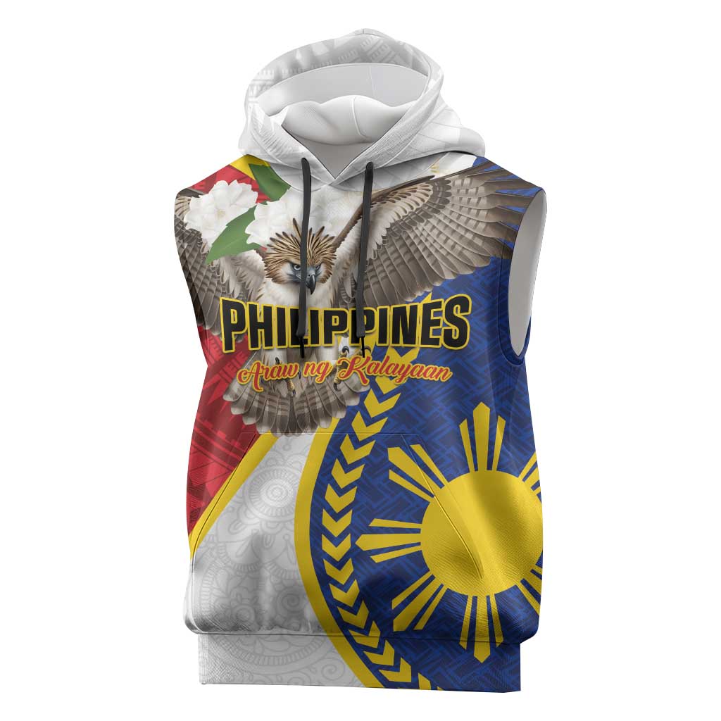 Personalized Philippines Sleeveless Hoodie Filipino Araw ng Kalayaan LT01 Multicolor - Polynesian Pride