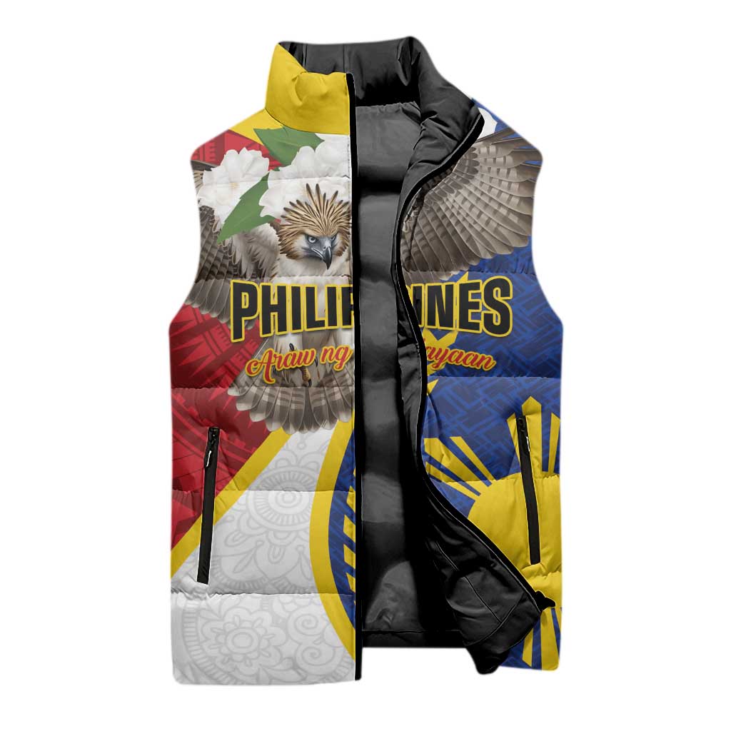 Personalized Philippines Sleeveless Puffer Jacket Filipino Araw ng Kalayaan LT01 - Polynesian Pride