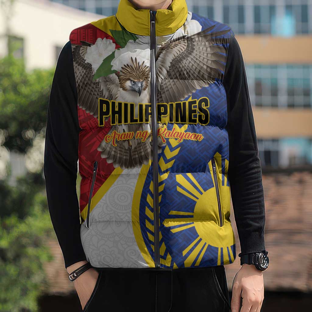 Personalized Philippines Sleeveless Puffer Jacket Filipino Araw ng Kalayaan LT01 - Polynesian Pride