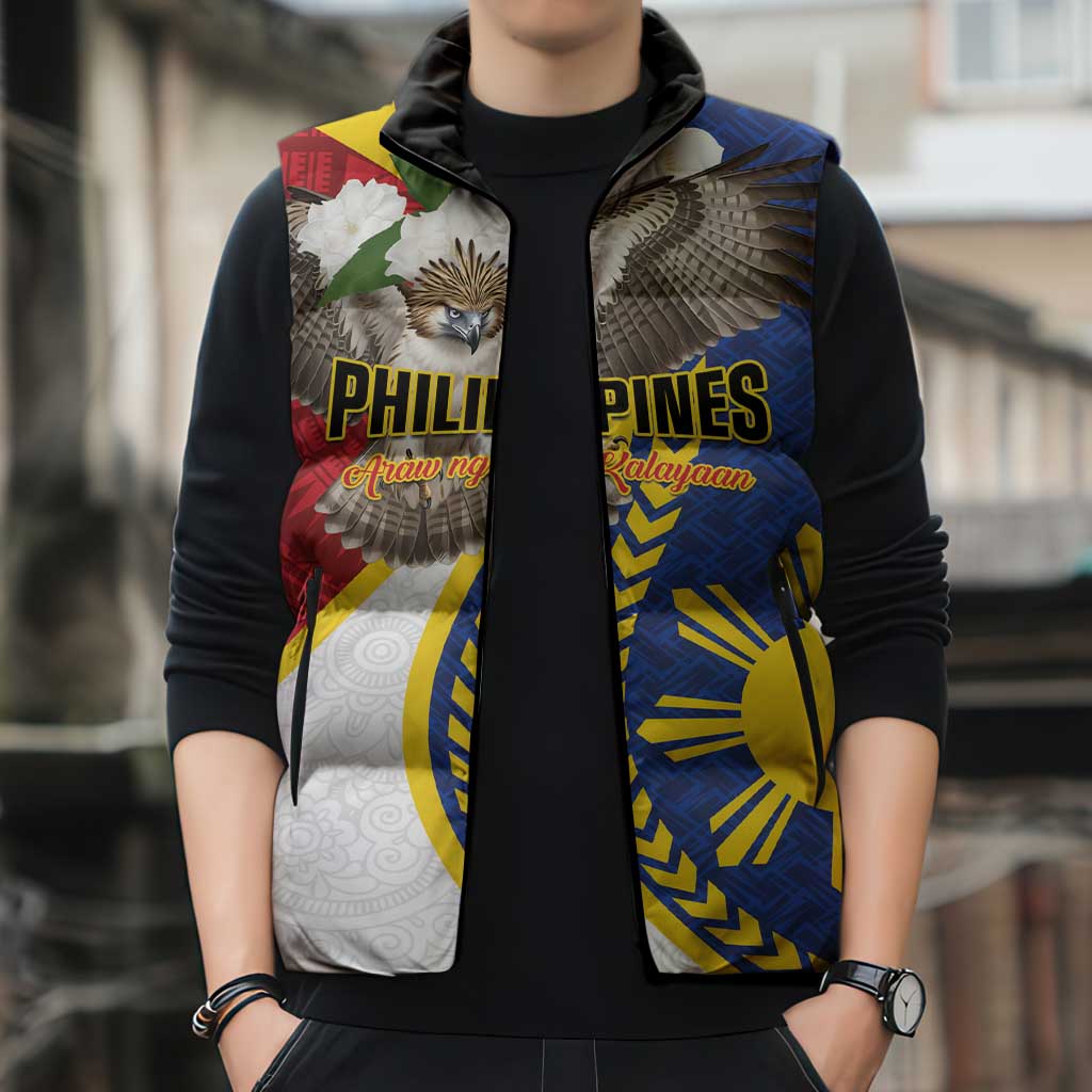 Personalized Philippines Sleeveless Puffer Jacket Filipino Araw ng Kalayaan LT01 - Polynesian Pride