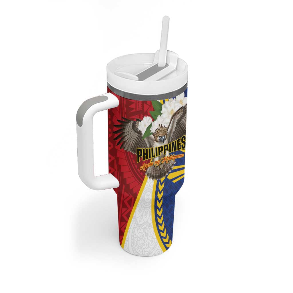 Personalized Philippines Tumbler With Handle Filipino Araw ng Kalayaan LT01 - Polynesian Pride
