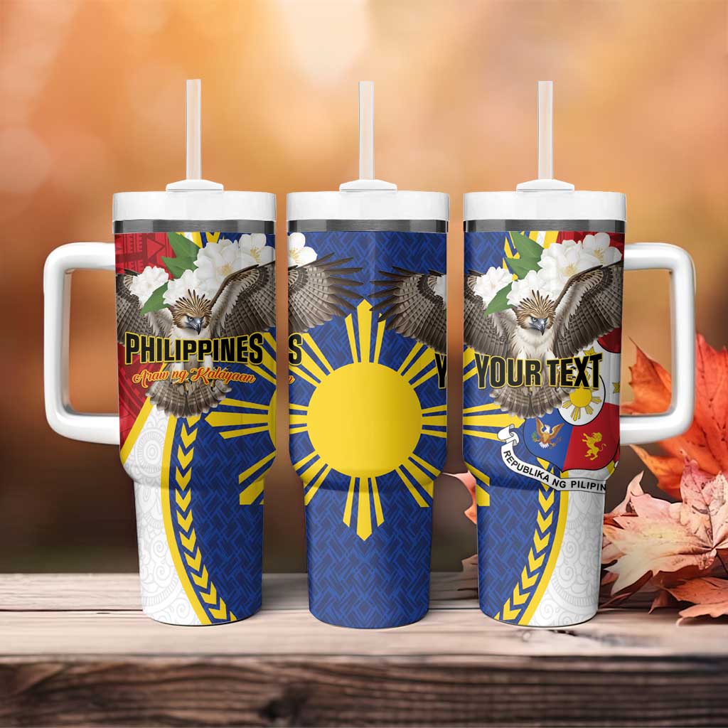 Personalized Philippines Tumbler With Handle Filipino Araw ng Kalayaan LT01 - Polynesian Pride